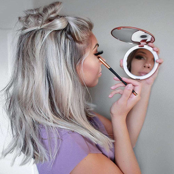the Go-Mirror: The Portable Smart Makeup Mirror with LED Design