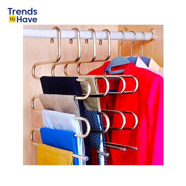 5 layers S Shape Stainless Steel Clothes Hangers