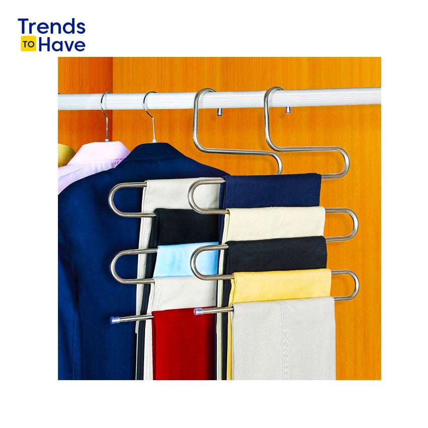 5 layers S Shape Stainless Steel Clothes Hangers