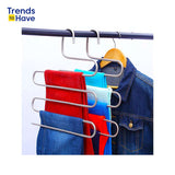 5 layers S Shape Stainless Steel Clothes Hangers