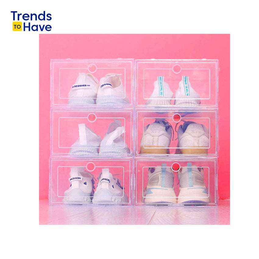 The Stor-Ease Foldable Plastic Shoe Organizer 6pcs/Set