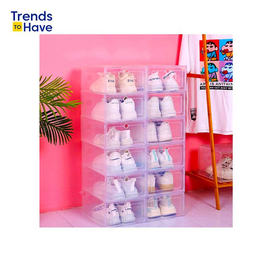 The Stor-Ease Foldable Plastic Shoe Organizer 6pcs/Set